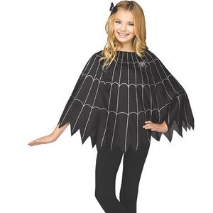 Girl’s Spiderweb Poncho Costume One Size